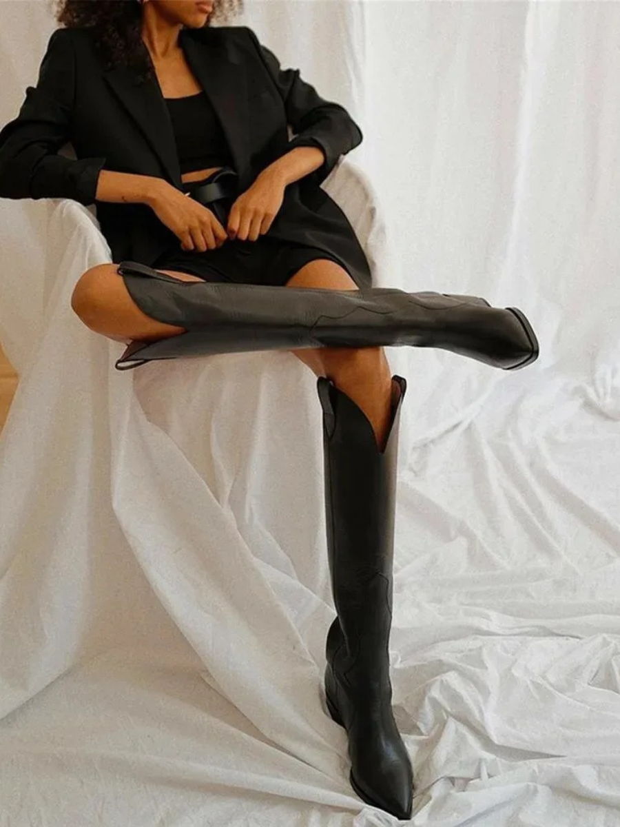 Botas De Estilo Western Con Diseño Estructurado Para Mujer | Ideal Para Uso Diario