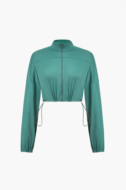 Conjunto de Dos Piezas con Leggings de Cintura Alta y Chaqueta Corta para Mujer | Ideal para Uso Deportivo y Diario