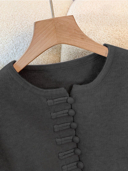 Conjunto De Dos Piezas Con Cárdigan De Manga Larga Para Mujer | Ideal Para Uso Diario