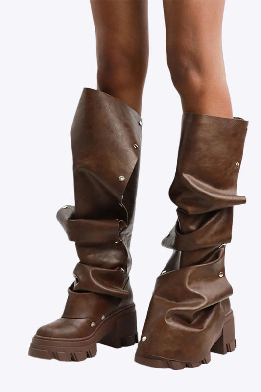 Botas Hasta La Rodilla Con Punta Redonda Para Mujer | Ideal Para Uso Diario