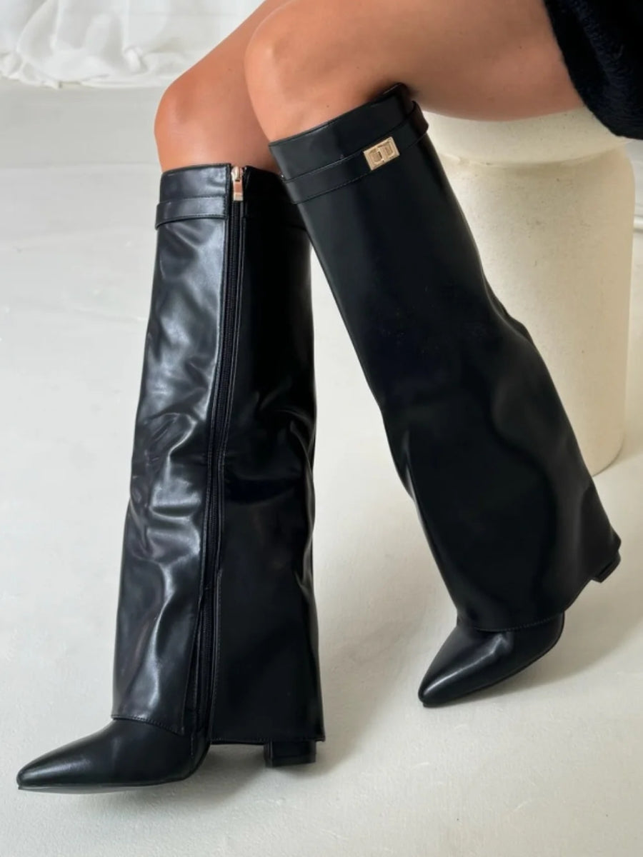 Botas Para Mujer Con Diseño Estructurado Y Detalles Metálicos | Ideal Para Ocasiones Especiales