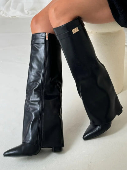 Botas Para Mujer Con Diseño Estructurado Y Detalles Metálicos | Ideal Para Ocasiones Especiales