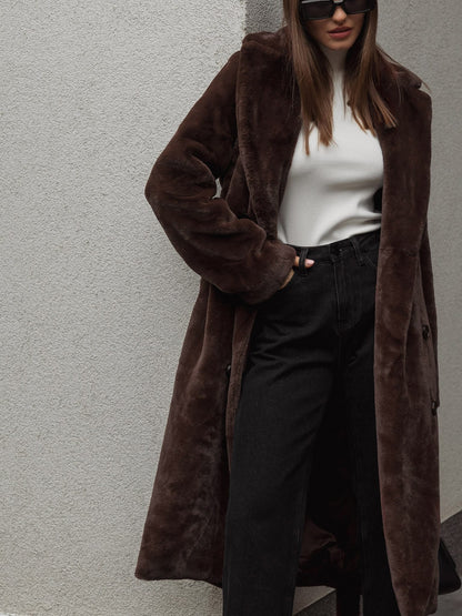 Manteco Largo con Cinturón Ajustable y Cierre de Botones para Mujer | Ideal para Invierno