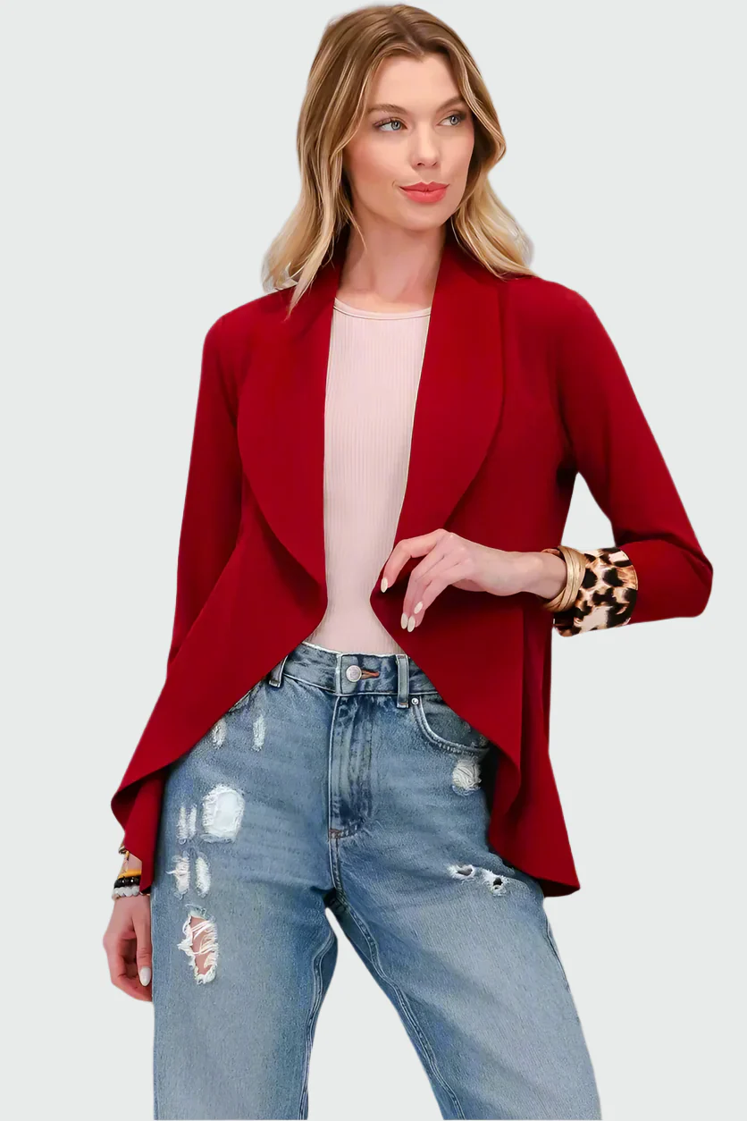 Blazer Abierto con Estampado Animal para Mujer | Ideal para Uso Diario u Ocasiones Festivas
