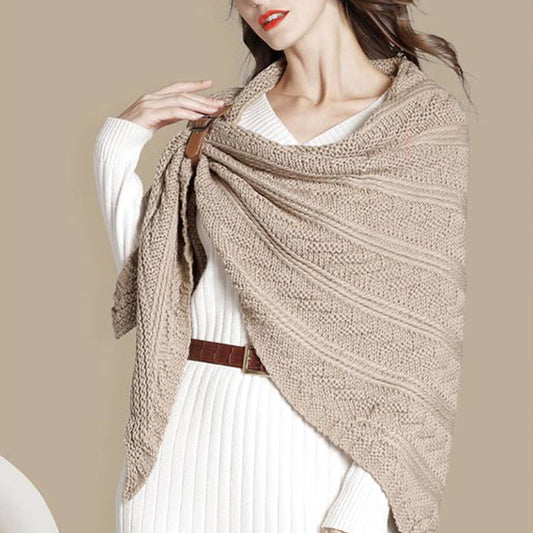 Chal Triangular con Cierre Ajustable para Mujer | Ideal para Invierno