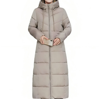 Abrigo Largo Acolchado con Capucha para Mujer | Ideal para Otoño e Invierno