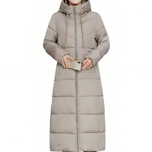 Abrigo Largo Acolchado con Capucha para Mujer | Ideal para Otoño e Invierno