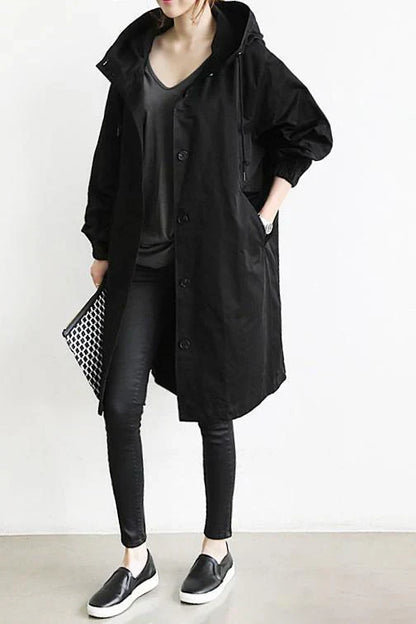 Trench Largo con Capucha Integrada para Mujer | Ideal para Entretiempo