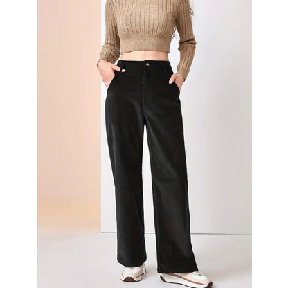 Pantalón Con Pierna Ancha Y Corte Holgado Para Mujer | Ideal Para Uso Diario