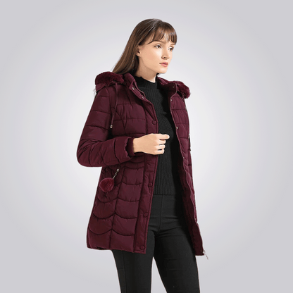 Manteau Largo Con Capucha Ajustable y Desmontable Para Mujer | Ideal Para La Temporada Fría