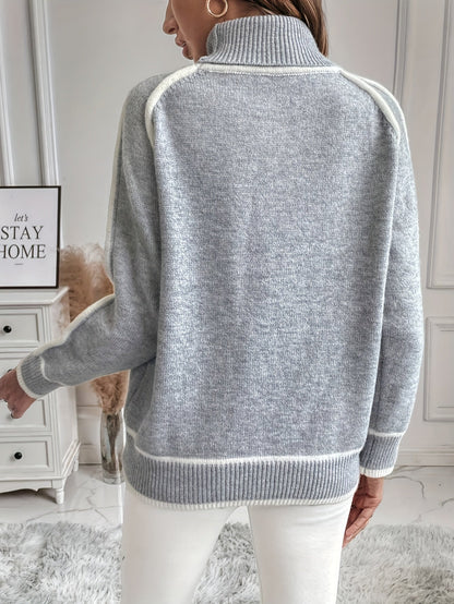Top De Cuello Alto Con Corte Regular Para Mujer | Ideal Para Primavera Y Otoño