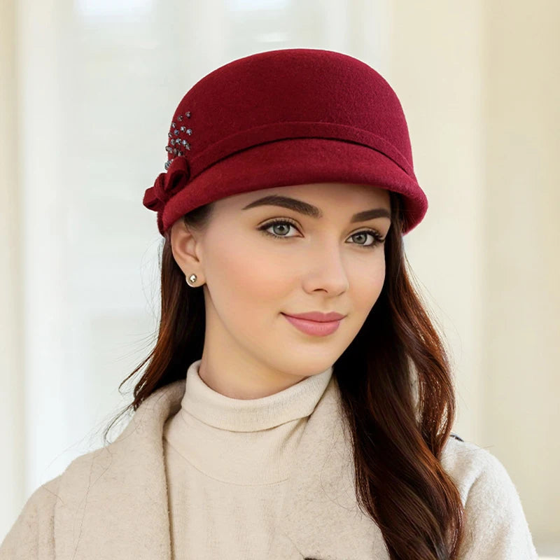 Boina De Invierno Con Visera Y Detalles Decorativos Para Mujer | Ideal Para Temporada Fría