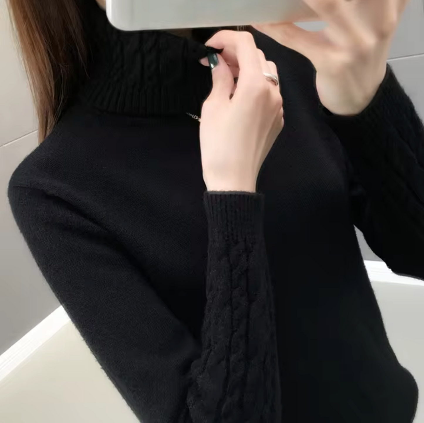 Pulóver de Cuello Alto con Mangas Largas para Mujer | Ideal para Temporada Fría