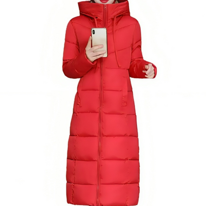Abrigo Largo Acolchado con Capucha para Mujer | Ideal para Otoño e Invierno
