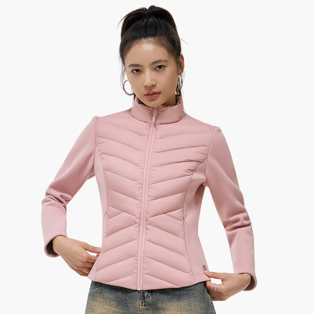 Chaqueta Híbrida con Diseño a Paneles para Mujer | Ideal para Entretiempo y Actividades al Aire Libre