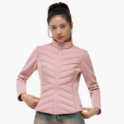 Chaqueta Híbrida con Diseño a Paneles para Mujer | Ideal para Entretiempo y Actividades al Aire Libre