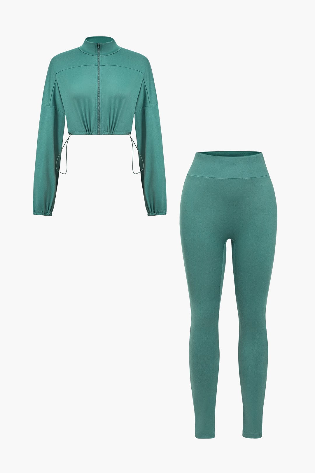 Conjunto de Dos Piezas con Leggings de Cintura Alta y Chaqueta Corta para Mujer | Ideal para Uso Deportivo y Diario