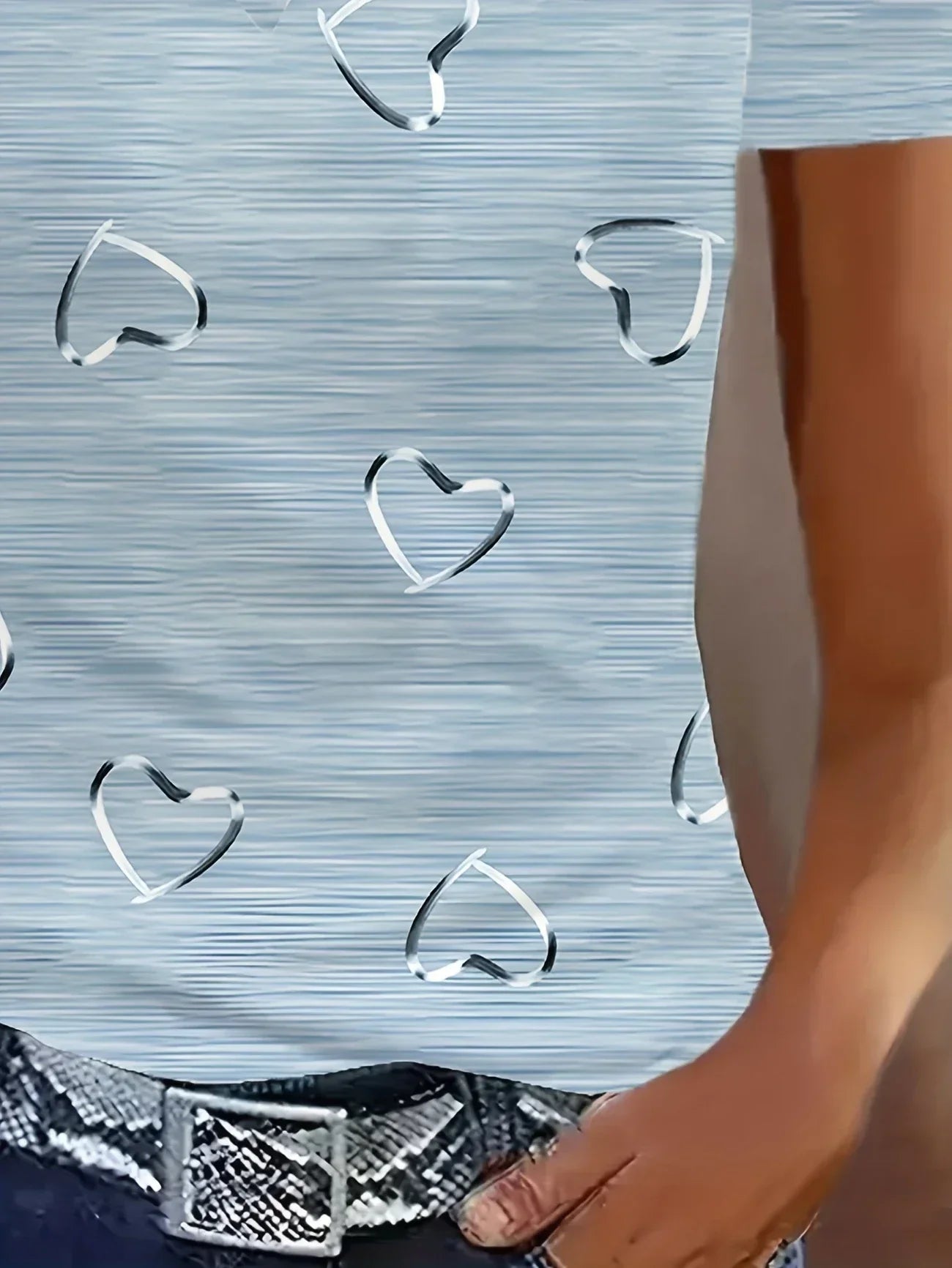 Top De Manga Larga Con Cuello En V Y Estampado De Corazones Para Mujer | Ideal Para Uso Diario