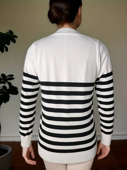 Jersey De Rayas con Cuello Redondo para Mujer | Ideal para Uso Diario