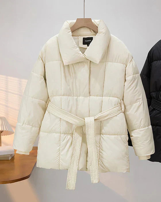 Chaqueta Acolchada Ligera con Cuello de Solapa para Mujer | Ideal para Clima Fresco