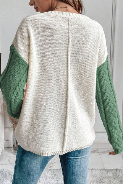 Jersey con Motivo Color Block y Manga Larga Para Mujer | Ideal Para Uso Diario