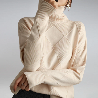 Jersey De Cuello Alto Con Diseño Cubriente Para Mujer | Ideal Para Invierno