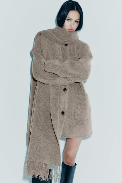 Chaqueta Corta Con Bufanda a Conjunto Para Mujer | Ideal Para Uso Diario