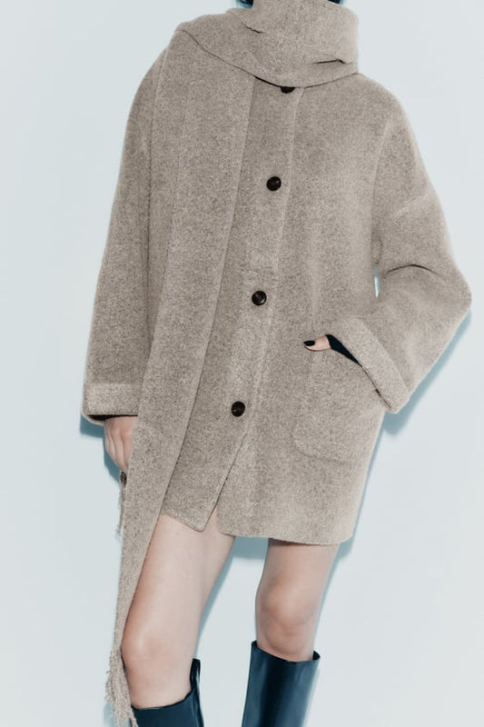 Chaqueta Corta Con Bufanda a Conjunto Para Mujer | Ideal Para Uso Diario