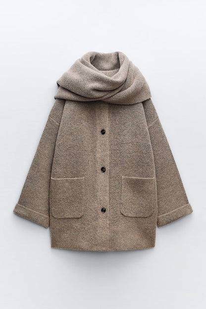 Chaqueta Corta Con Bufanda a Conjunto Para Mujer | Ideal Para Uso Diario
