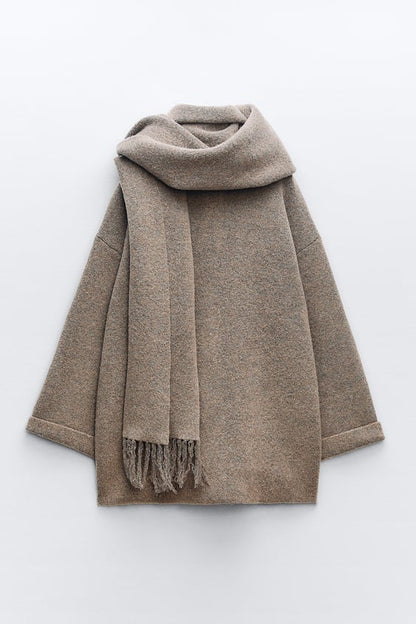 Chaqueta Corta Con Bufanda a Conjunto Para Mujer | Ideal Para Uso Diario