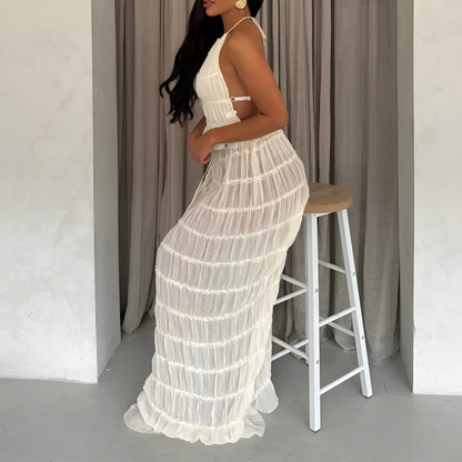 Conjunto de Dos Piezas con Top Halter para Mujer | Ideal para Uso en Climas Cálidos