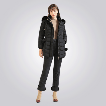 Manteau Largo Con Capucha Ajustable y Desmontable Para Mujer | Ideal Para La Temporada Fría
