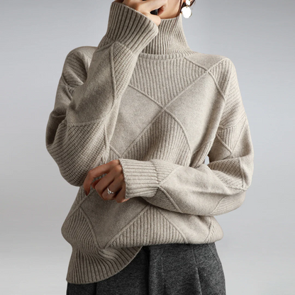 Jersey De Cuello Alto Con Diseño Cubriente Para Mujer | Ideal Para Invierno