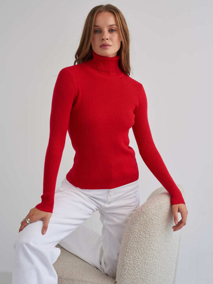 Jersey de Cuello Alto con Corte Clásico para Mujer | Ideal para el Uso Diario en Otoño e Invierno