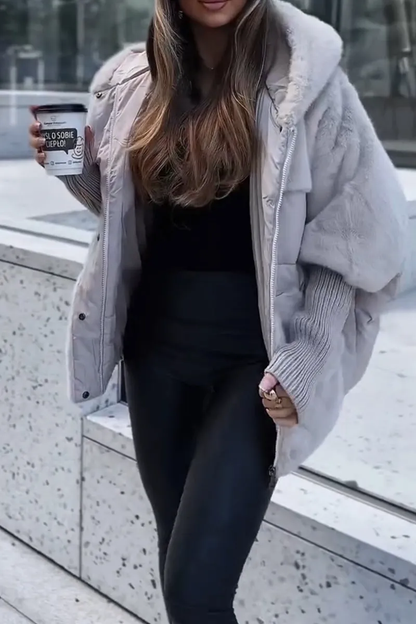 Capa Acolchada Con Cierre De Cremallera Y Botones Para Mujer | Ideal Para El Invierno