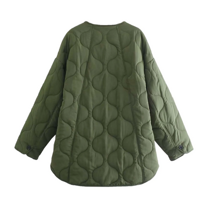 Chaqueta Acolchada con Cuadro para Mujer | Ideal para Otoño E Invierno