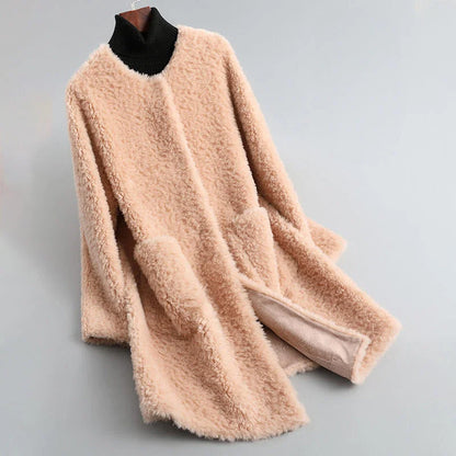 Abrigo Largo Con Corte Amplio y Cuello Ancho Para Mujer | Ideal Para La Temporada Fría