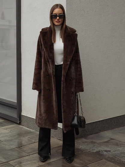 Manteco Largo con Cinturón Ajustable y Cierre de Botones para Mujer | Ideal para Invierno