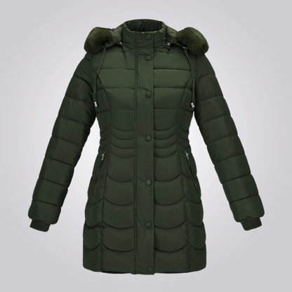 Manteau Largo Con Capucha Ajustable y Desmontable Para Mujer | Ideal Para La Temporada Fría