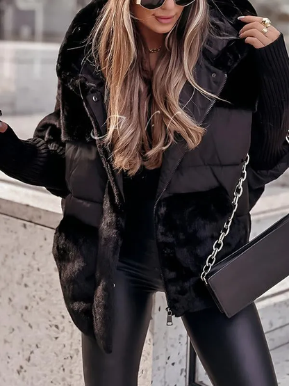 Capa Acolchada Con Cierre De Cremallera Y Botones Para Mujer | Ideal Para El Invierno