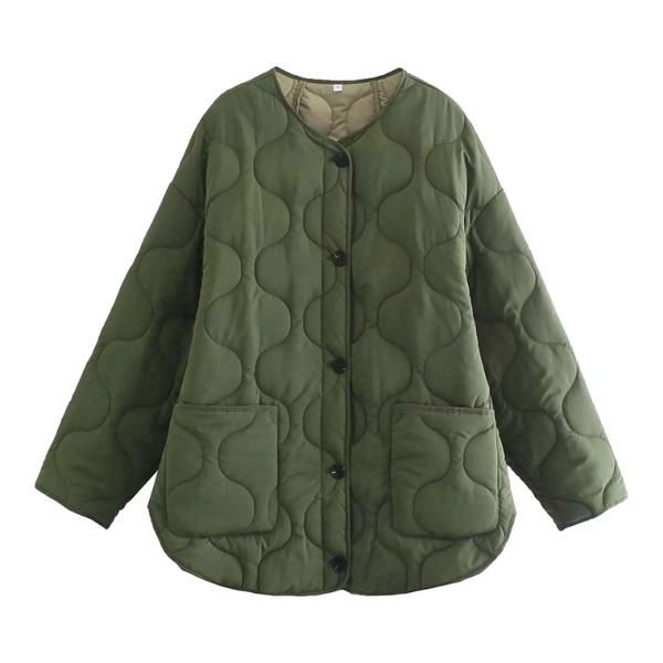 Chaqueta Acolchada con Cuadro para Mujer | Ideal para Otoño E Invierno