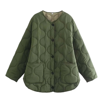 Chaqueta Colchada con Diseño de Cuadros para Mujer | Ideal para Otoño e Invierno