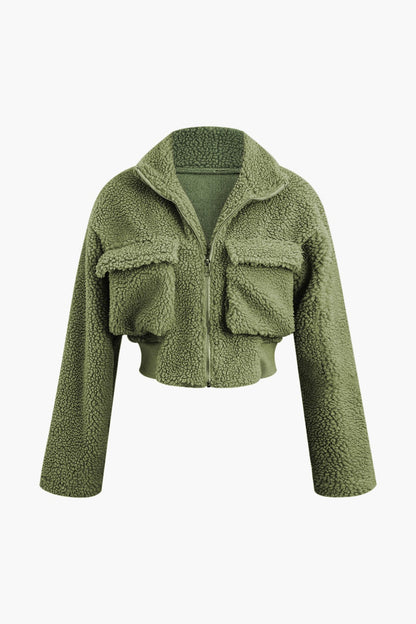 Conjunto de Dos Piezas con Chaqueta Corta y Pantalón Cargo para Mujer | Ideal para Uso Diario y Clima Frío