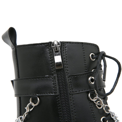 Botas Negras Con Cordones y Tacón Alto Para Mujer | Ideal Para Diferentes Ocasiones