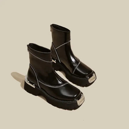 Botas De Invierno Con Cierre De Cremallera Y Suela Gruesa Para Adultos | Ideal Para Invierno