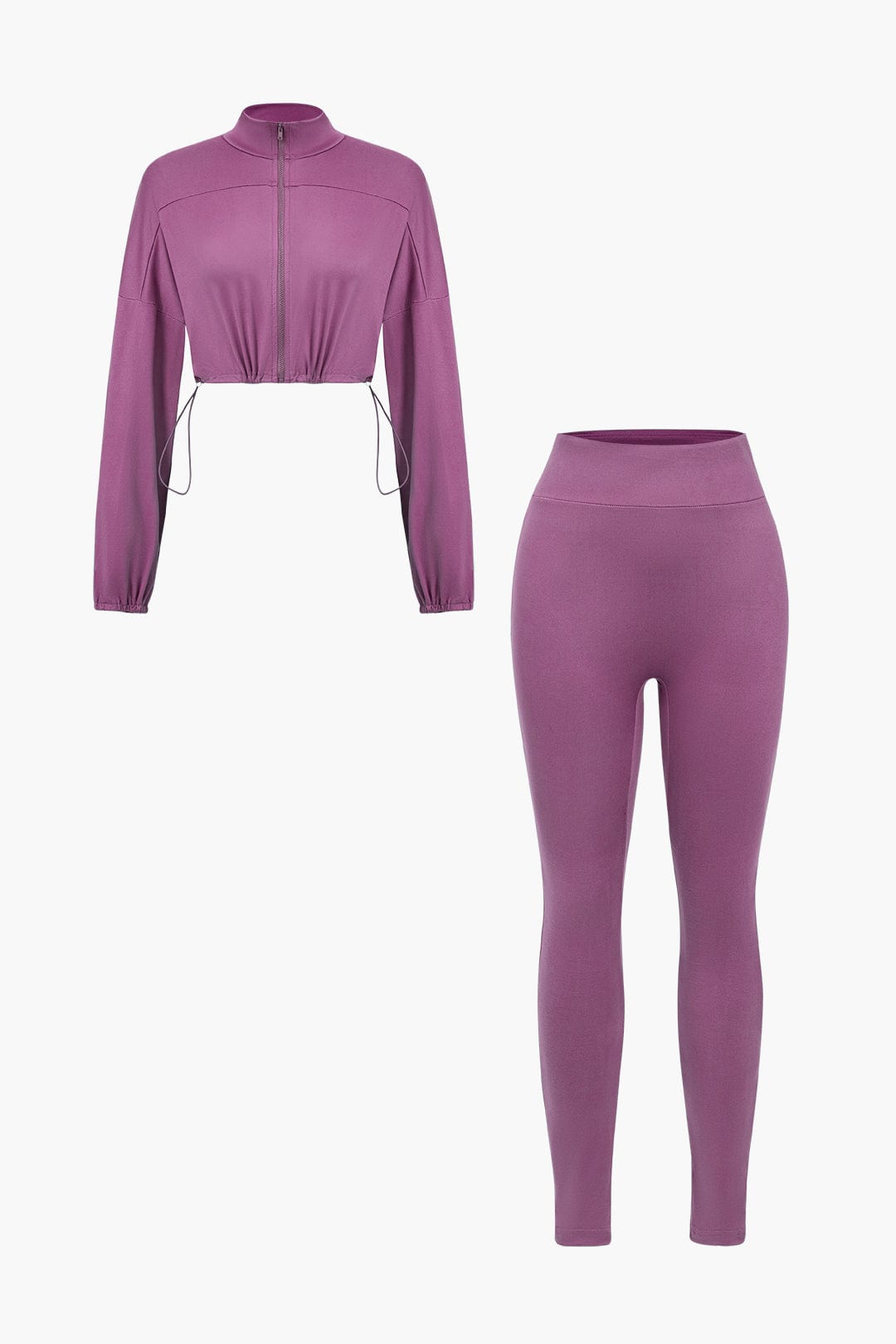 Conjunto de Dos Piezas con Leggings de Cintura Alta y Chaqueta Corta para Mujer | Ideal para Uso Deportivo y Diario