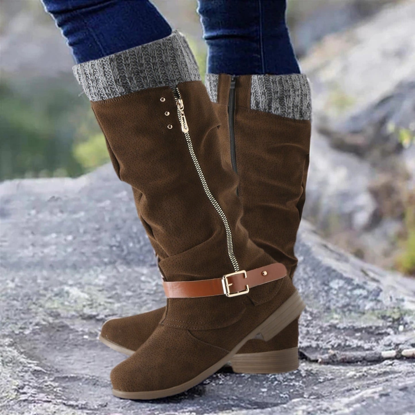 Botas Altas para Mujer con Tacón Ancho | Ideal para Invierno