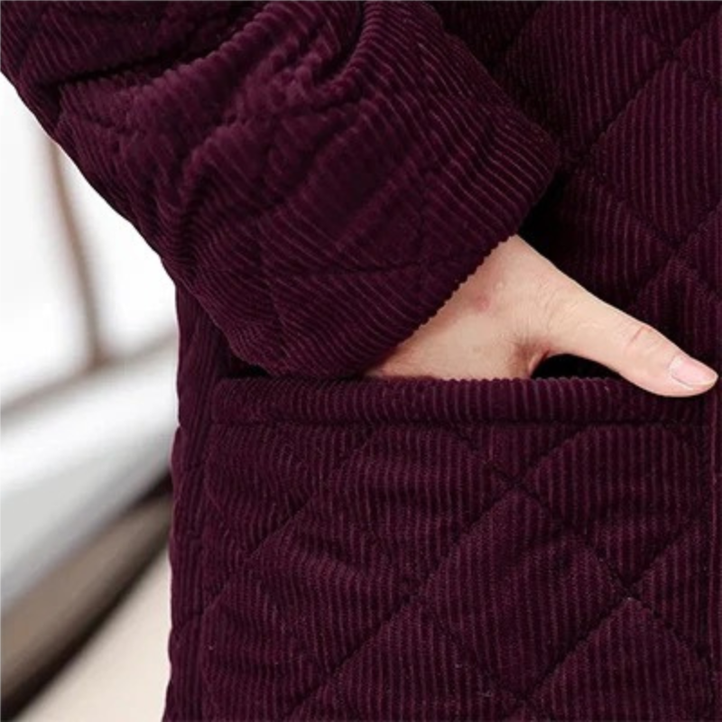 Chaqueta Acolchada con Cierre de Botones para Mujer | Ideal para Temporada Fría