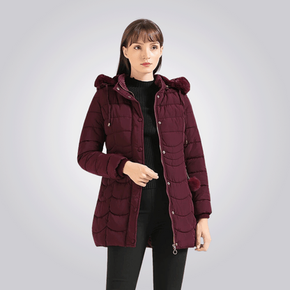 Manteau Largo Con Capucha Ajustable y Desmontable Para Mujer | Ideal Para La Temporada Fría