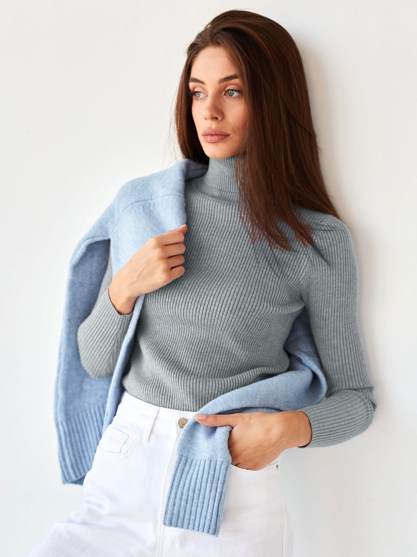 Jersey de Cuello Alto con Corte Clásico para Mujer | Ideal para el Uso Diario en Otoño e Invierno